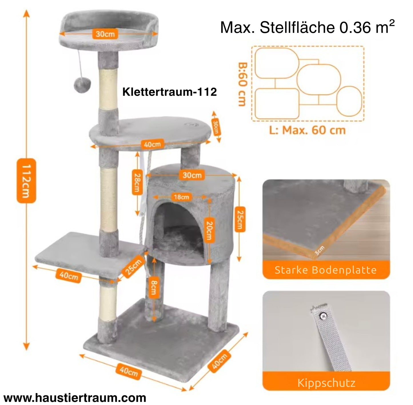 Klettertraum 112 - Der kompakte Allround-Kratzbaum