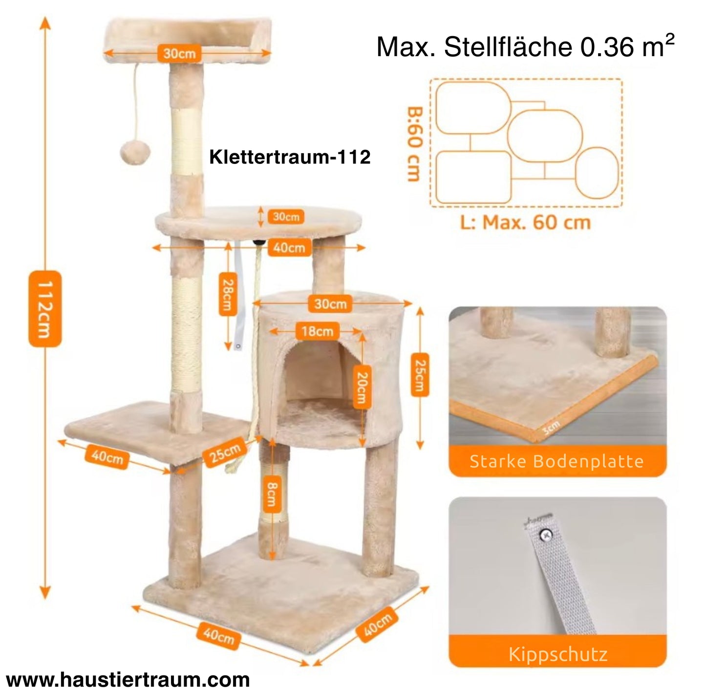 Klettertraum 112 - Der kompakte Allround-Kratzbaum