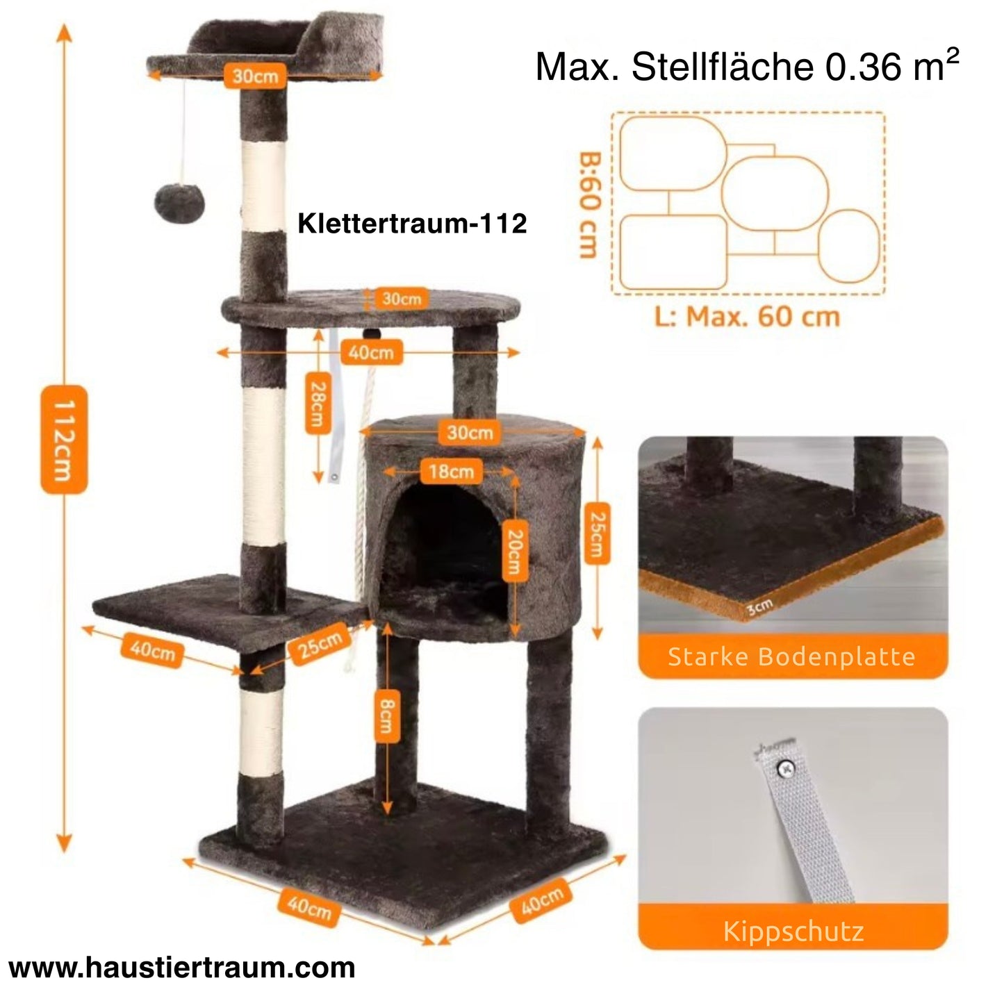 Klettertraum 112 - Der kompakte Allround-Kratzbaum