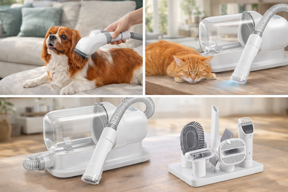 FellClean Pro - Staubsauger & Tierpflegeset für Hunde und Katzen