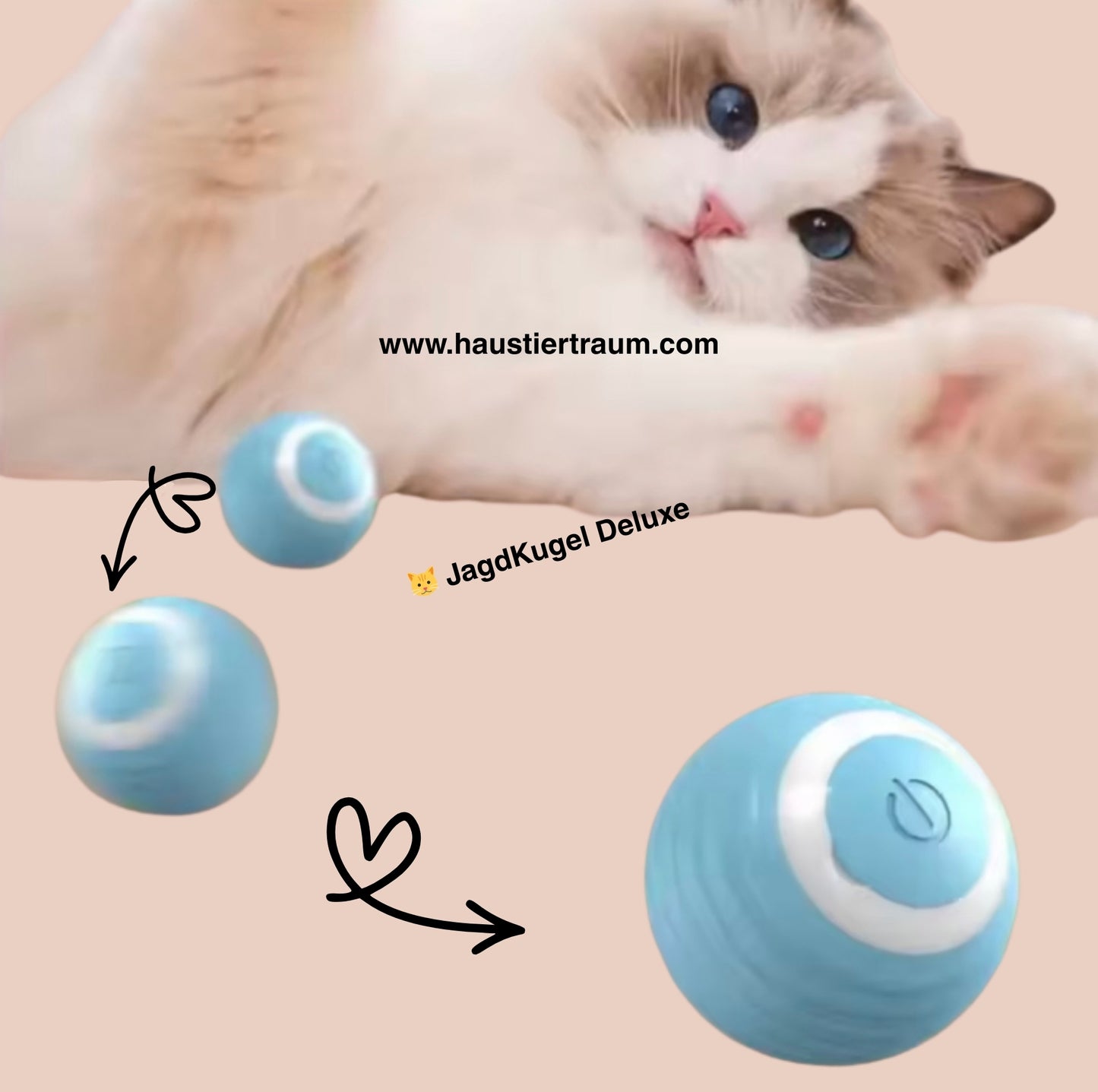 JagdKugel Deluxe 🐱 - Der smarte Spielball für deine Katze