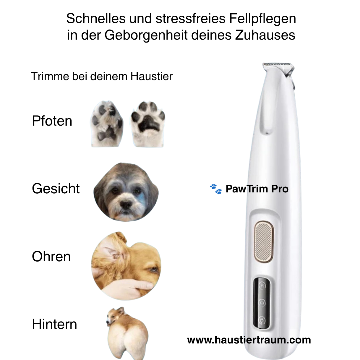 PawTrim Pro 🐾 - Präziser Pfotentrimmer für Hunde & Katzen