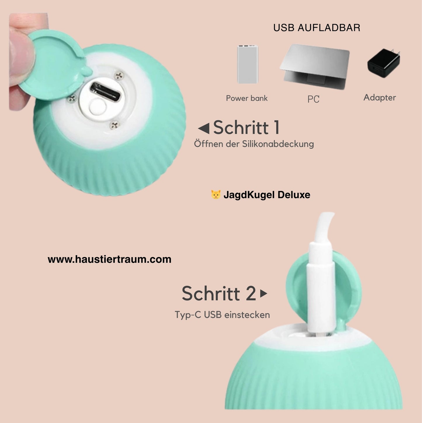 JagdKugel Deluxe 🐱 - Der smarte Spielball für deine Katze