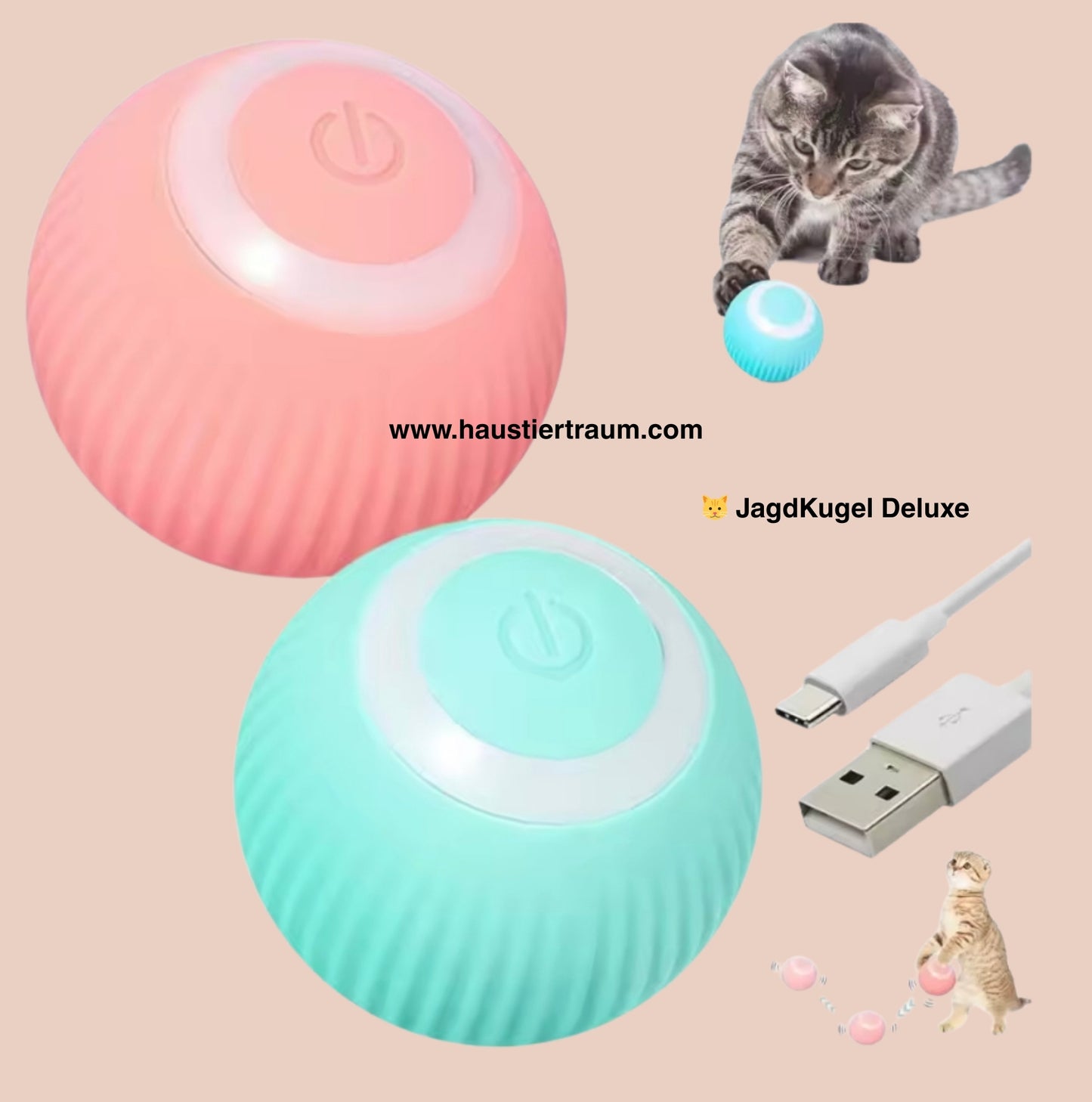 JagdKugel Deluxe 🐱 - Der smarte Spielball für deine Katze